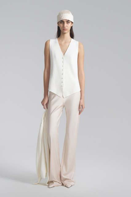 Cashmere and silk button-down vest