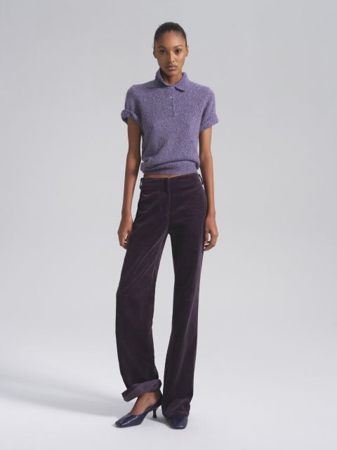 Вельветовые брюки-клеш свободного кроя
