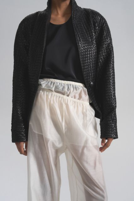 Укороченные брюки с шортами из батиста