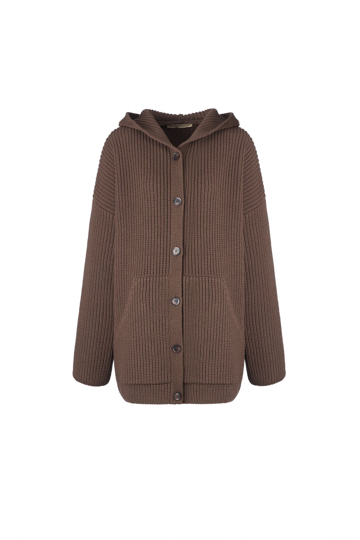 Merino wool hooded Cardigan