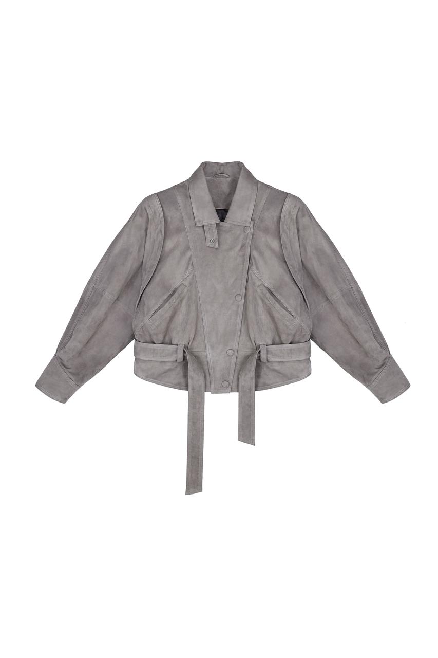 A suede jacket in the style of the 80s