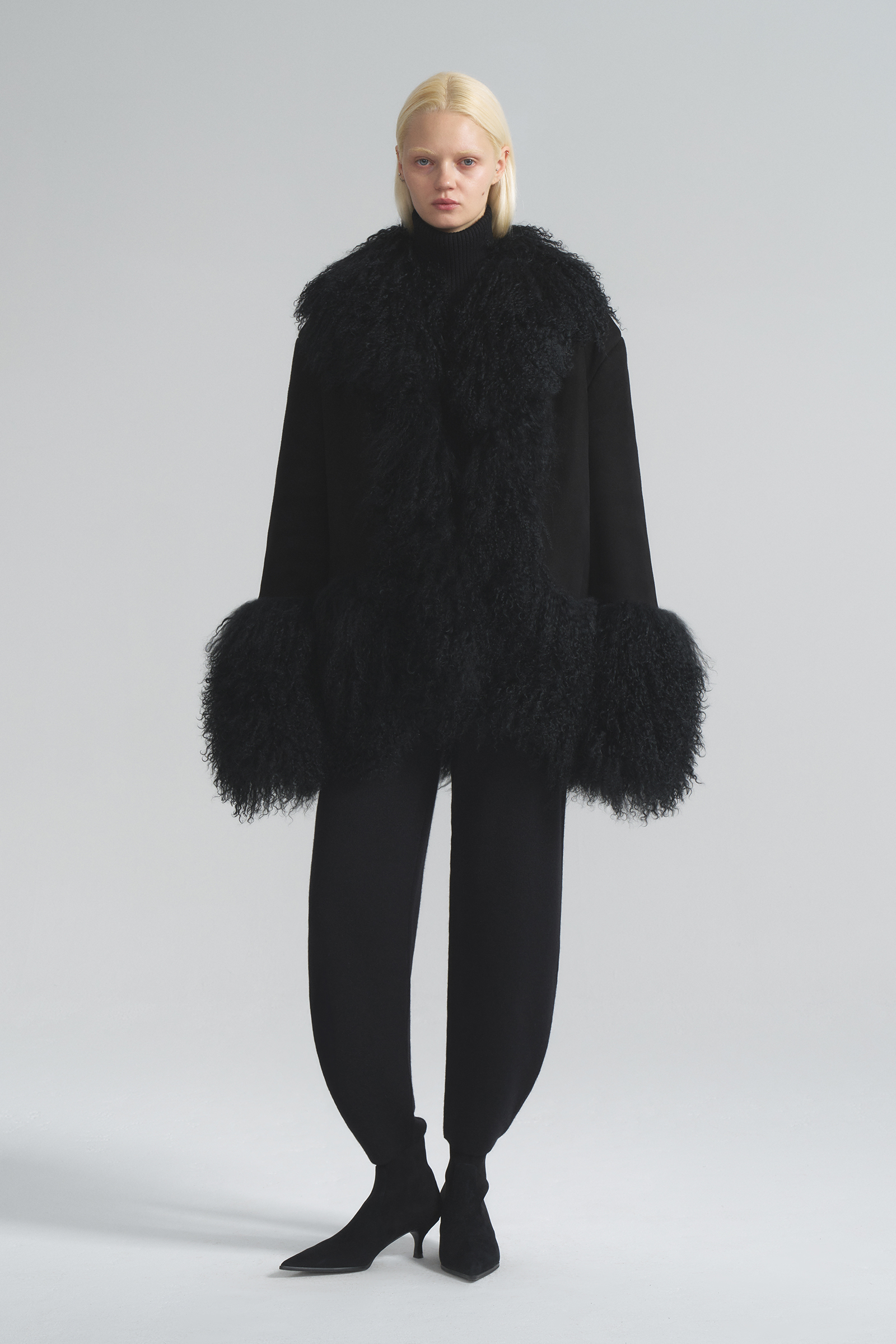 Shearling coat with Llama fur